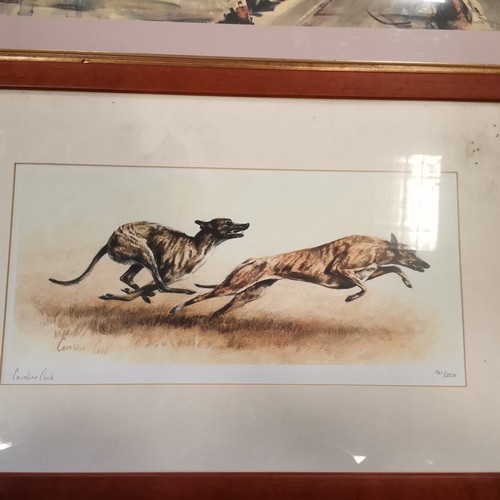 509 - David Shepherd cheetah print (faded) signed in pencil 41 cm x 34 cm, t/w signed & framed watercolour... 