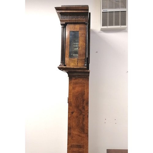 781 - Dutch Walnut and marquetry inlaid longcase clock, by Ben Child London, 225 cms in height, 49 cms in ... 