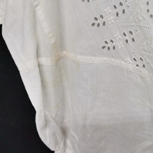 3 x broderie anglaise Edwardian cotton camisoles t/w 1930's cotton blouse  and white cotton petticoat