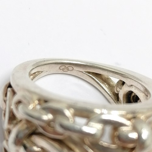 637 - Links of London silver hallmarked heavy silver ring size K - 13.4g