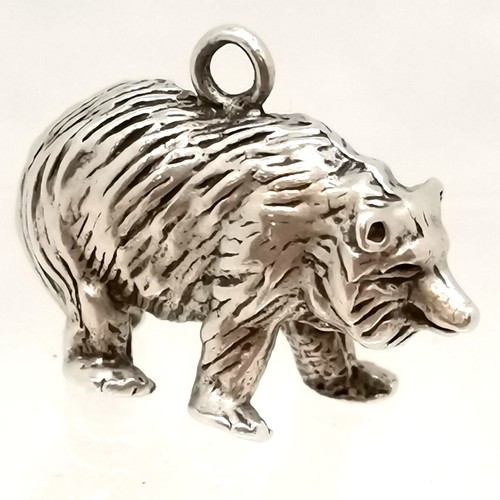 679 - Solid sterling silver bear charm / pendant - 18.7g