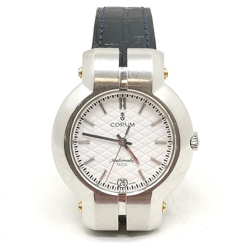 1118 - Corum automatic O.C.C. chronometer wristwatch in a stainless steel case (36mm x 47mm) with a leather... 