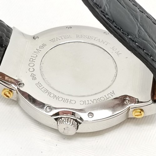 1118 - Corum automatic O.C.C. chronometer wristwatch in a stainless steel case (36mm x 47mm) with a leather... 