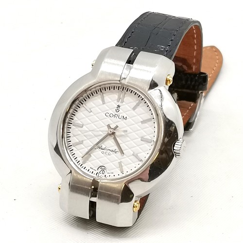 1118 - Corum automatic O.C.C. chronometer wristwatch in a stainless steel case (36mm x 47mm) with a leather... 