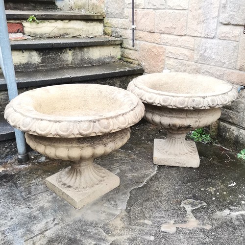 45 - Pair of pedestal circular planters 40cm high x 58cm diameter- In good used condition