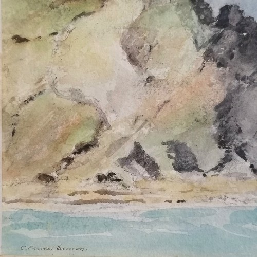 84 - Framed watercolour painting of Maughold head (easternmost point of) Isle of Man by Charles Ernest De... 