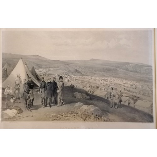 88 - Framed 1855 print of Crimean War : Cavalry Camp by William Simpson (1823-99) after R M Bryson and pu... 