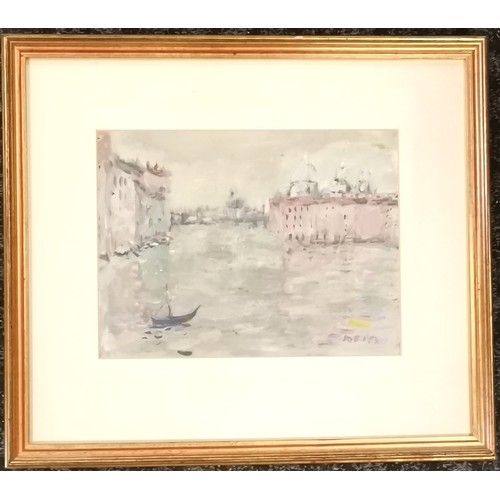 93 - Framed oil on card ' Afternoon in Venice' signed Jane Soeoer 92, frame size 41cm x 36cm