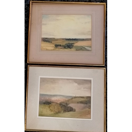 120 - Framed watercolour painting of a landscape by Norman Webster (b.1924) - 39cm x 46.5cm  t/w another u... 