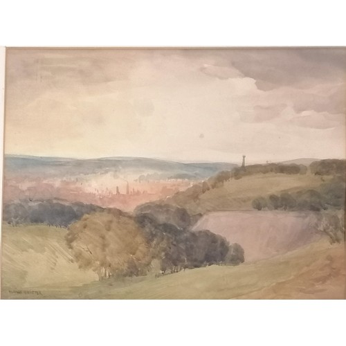 120 - Framed watercolour painting of a landscape by Norman Webster (b.1924) - 39cm x 46.5cm  t/w another u... 