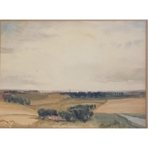 120 - Framed watercolour painting of a landscape by Norman Webster (b.1924) - 39cm x 46.5cm  t/w another u... 