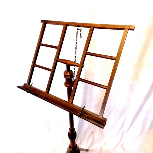 130 - Antique mahogany Wheeldons patented adjustable campaign music stand