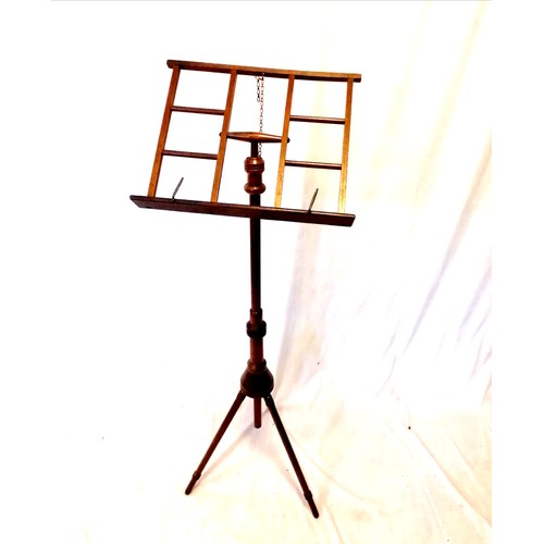 130 - Antique mahogany Wheeldons patented adjustable campaign music stand