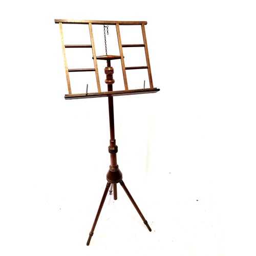 130 - Antique mahogany Wheeldons patented adjustable campaign music stand