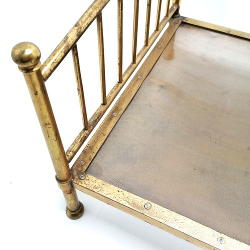 151 - Antique dolls brass double bed 45cm x 33cm x 23cm high - in good used condition