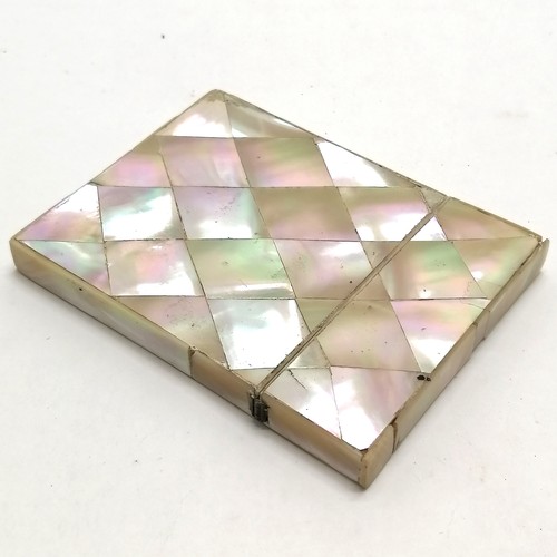 158 - Antique mother of pearl card case 10cm x 8cm- in good used condition