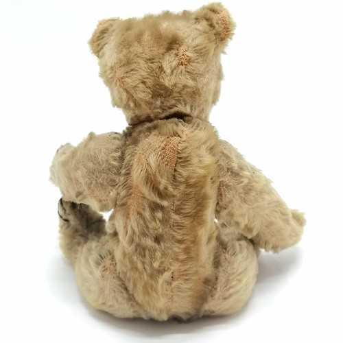 194 - Antique mohair jointed & humped bear with Gebrüder Bing, Nürnberg (GBN) metal stud - 24cm ~ replacem... 