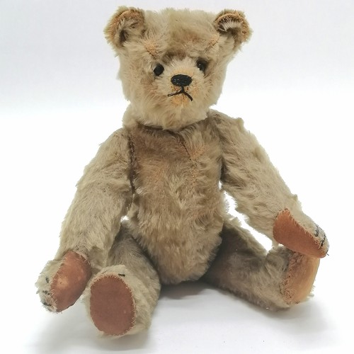 194 - Antique mohair jointed & humped bear with Gebrüder Bing, Nürnberg (GBN) metal stud - 24cm ~ replacem... 