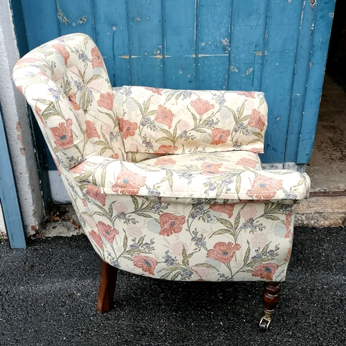 196 - Antique small button back armchair - 77cm wide x 82cm high x 78cm deep ~ In good used condition