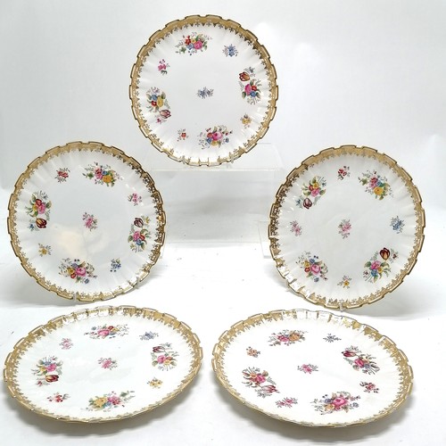 210 - 5 plates- Copeland Spode by T Goode & co. London hand decorated and gilded 22cm diameter- All in goo... 