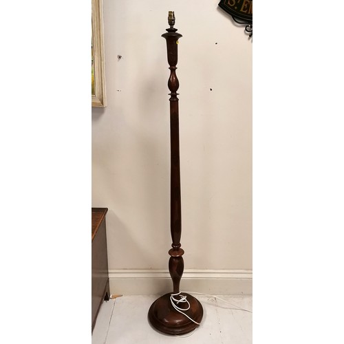 213 - Hardwood Indian? standard lamp base. 160cm high