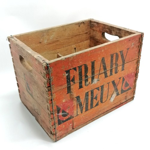 215 - Original Friary Meux wooden crate dated 9-62 ~ 40cm x 29cm x 28cm & lacks 1 part of a divider & has ... 