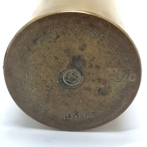 219 - 1944 dated 75mm empty ordnance shell case - 35cm high & has some dents t/w silver plated Aristocrat ... 