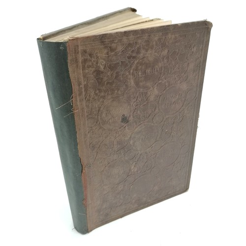 229 - 1849 book - The seven lamps of architecture by John Ruskin (1819-1900) ~ separation from front cover... 