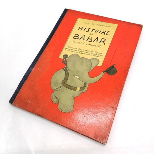 230 - 1931 book Histoire de Babar le petit elephant by Jean de Brunhoff (1899-1937) - has some water damag... 