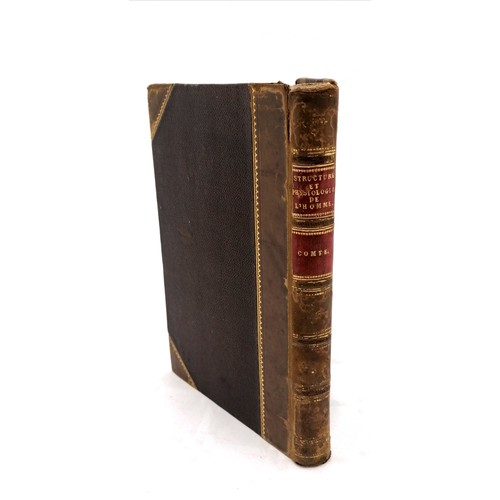 234 - 1877 French book 'Structure et Physiologie de l'homme' by Achille Comte (1802-66) complete with 6 pl... 