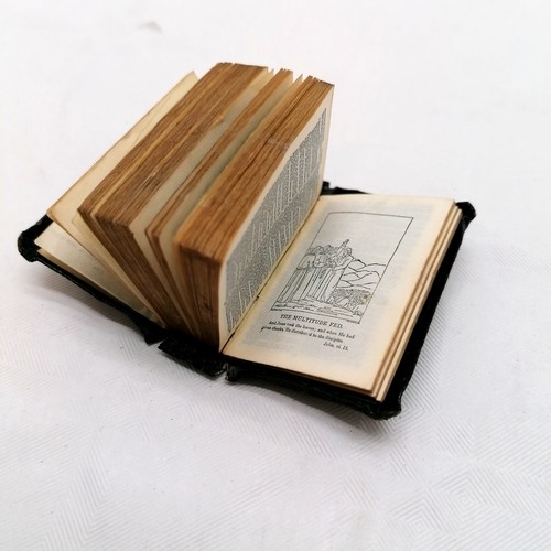 235 - 1896 miniature Holy Bible containing old & new testaments printed by David Bryce and Sons ~ 4.5cm x ... 