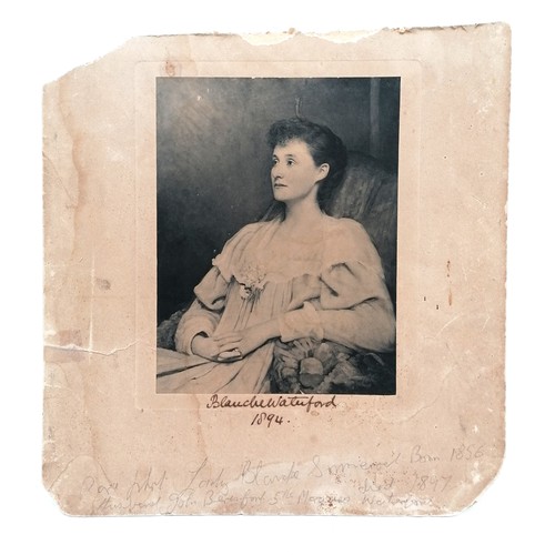 236 - Mounted 1894 photograph (hand signed?) of Blanche, Marchioness of Waterford (1856-1897) by Henry Dix... 