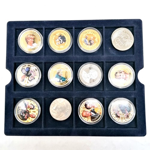 238 - 61 x Royalty coins inc £5 coins celebrating Princess Diana, QEII etc - 57 are in plastic capsules