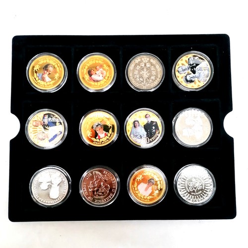 238 - 61 x Royalty coins inc £5 coins celebrating Princess Diana, QEII etc - 57 are in plastic capsules