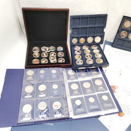 239 - Qty of mostly royalty coins / covers inc 19 x £5 coins, 50p's, folder with 4 x £5 FDC's etc