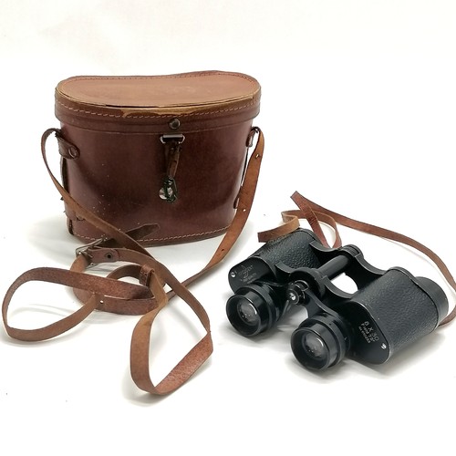 245 - Cased pair of Crescent 8x30 Field 7.5º No.610233 binoculars - catch to case a/f