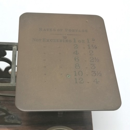 246 - C.1880 S Mordan & Co letter scales with weights - 26cm x 14cm x 13cm high