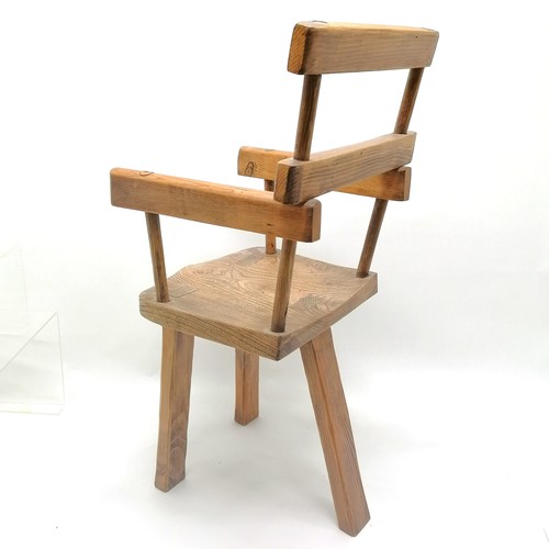 269 - 3 legged country childs chair in primitive style - 68cm high x 28cm wide x 28cm deep