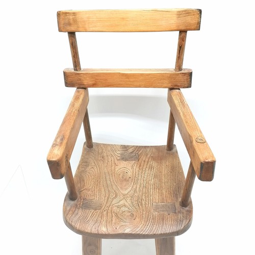 269 - 3 legged country childs chair in primitive style - 68cm high x 28cm wide x 28cm deep