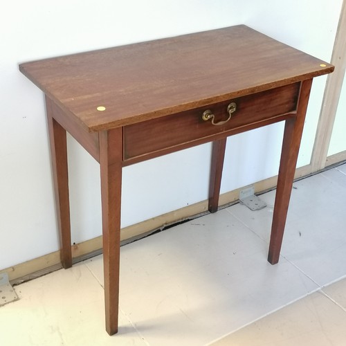 275 - An Antique mahogany side table, with single frieze drawer. on square tapered legs,  76 cm in width, ... 