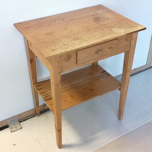 277 - An Antique pine washstand, with single frieze drawer on square tapered legs, 66 cm in width, 76 cm i... 