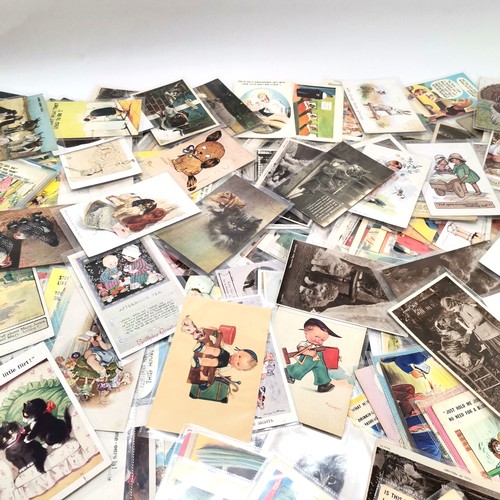 292 - Ex dealers lot of postcards mostly comic & children related with a few foreign & animals - priced up... 