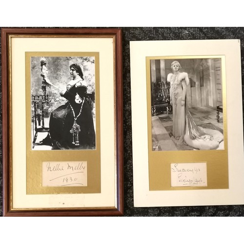 295 - 2 x mounted hand signed autographs - Dame Nellie Melba GBE (1861–1931) & Evelyn Laye CBE (1900-96) -... 