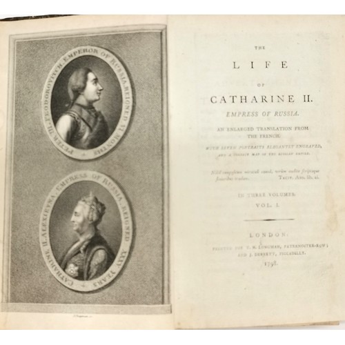 296 - 3 x books - 1798 Life of Catharine II (vol I), 1778 Memoirs of Maximilian de Bethune (vol III) & Gol... 