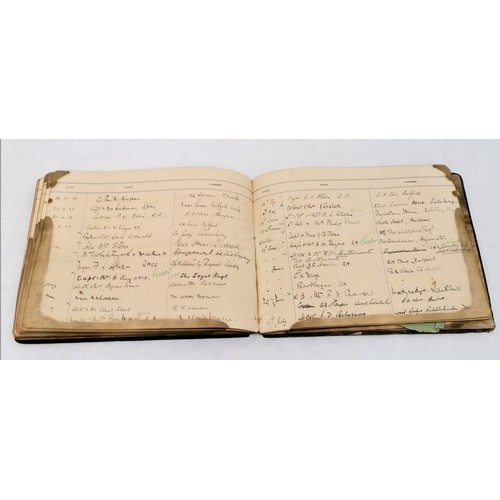 299 - Unique visitors book hand signed by many military officers / soldiers from different regiments datin... 