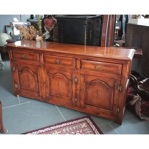 336 - A Country style dresser base, fitted with three drawers & three cupboards, on square block legs, 172... 