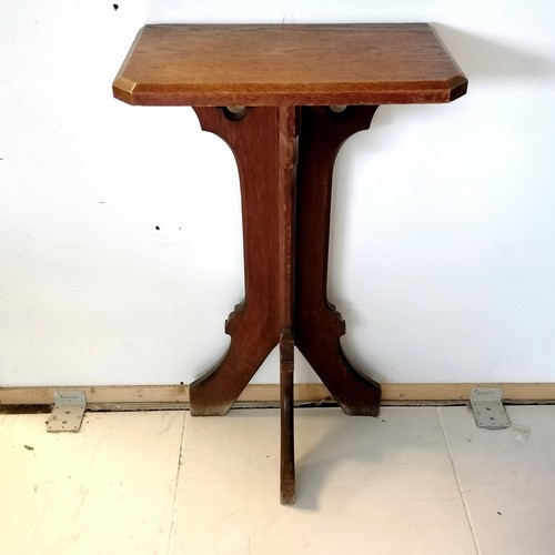 374 - Ecclesiastical carved oak candle stand/reading table, 52 cm in length, 90 cm in height, 30 cm in dep... 