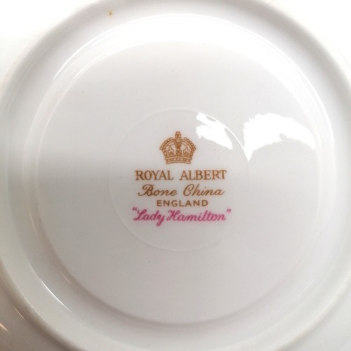 417 - Royal Albert Tea service in the Lady Hamilton pattern, 1 cup missing, in good used condition, t/w Pa... 