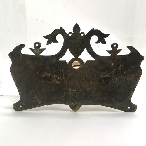 436 - Trench Art military decorated Royal engineers brass pipe rack 20cm x 14.5cm drop