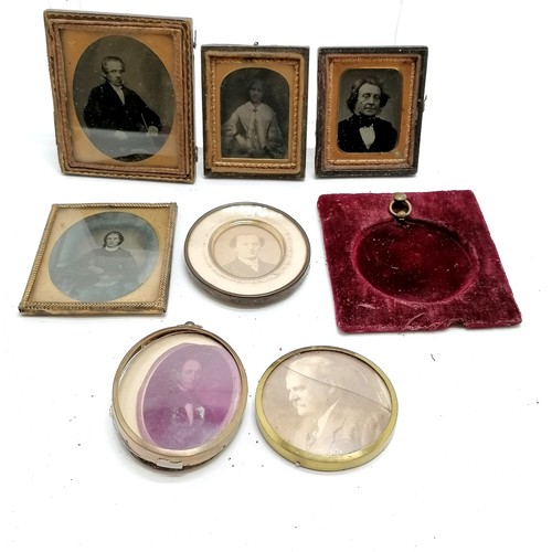 440 - 4 ambrotype framed and unframed portrait photographs largest 9cm x 8cm etc.